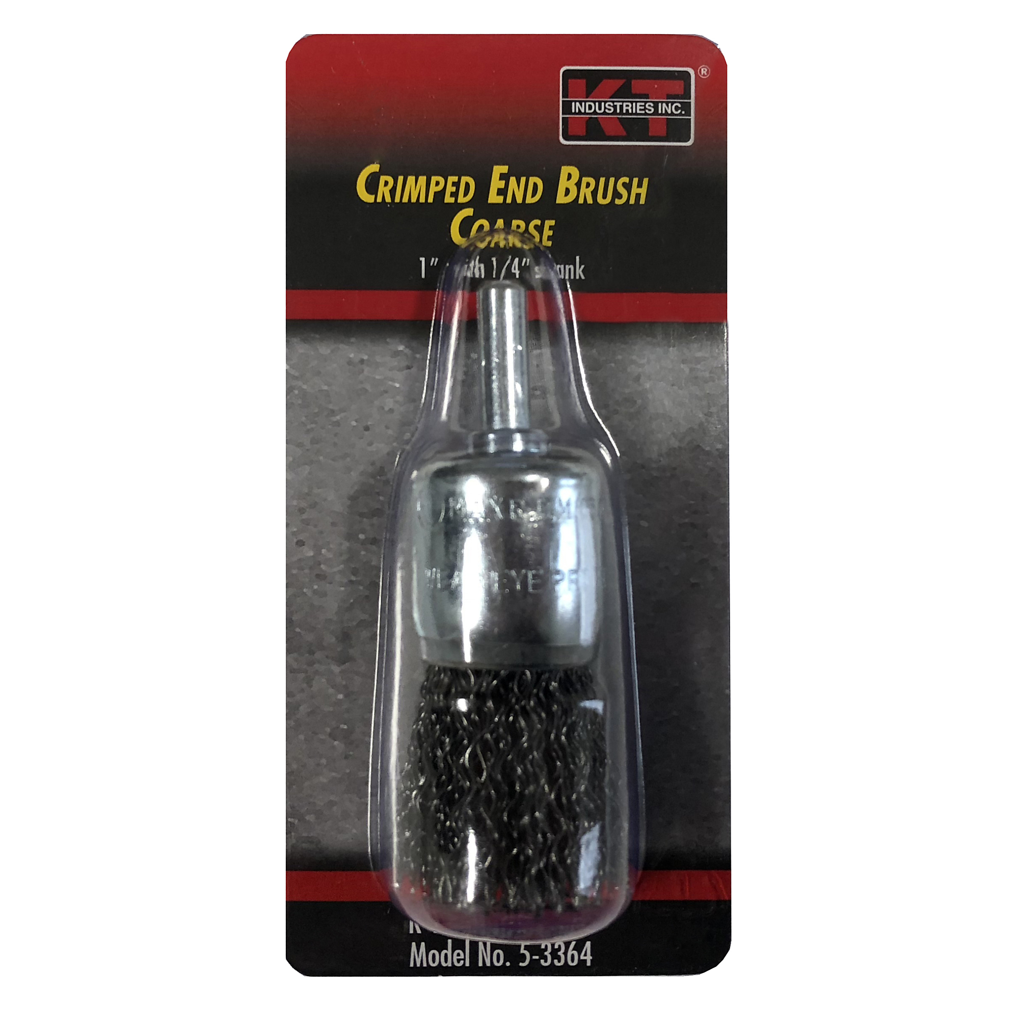 K-T Industries Crimped End Brush — 1in., Coarse, 1/4in. Shank, Model# 5-3364
